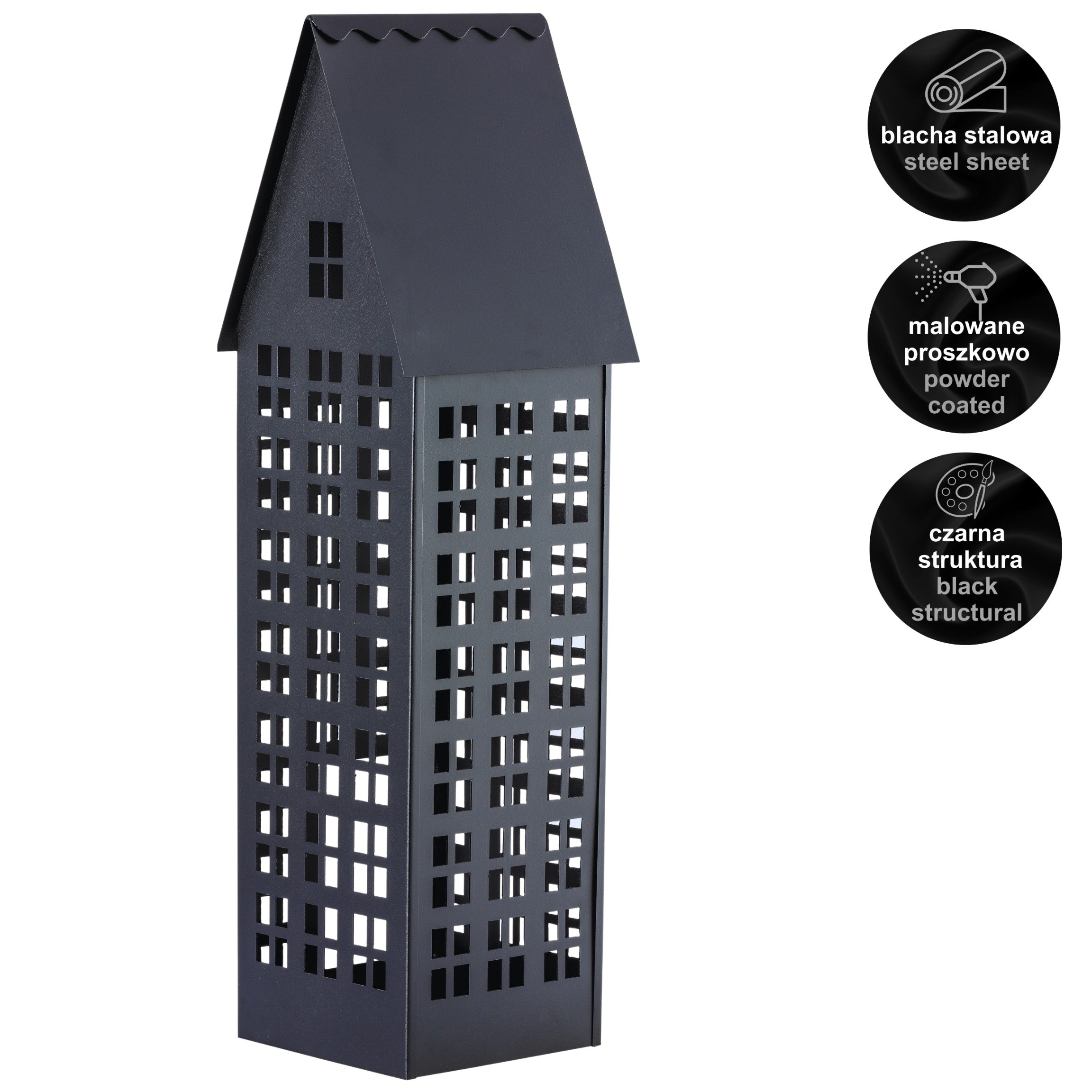 Lampion domek LUMI XXL czarny HGDECO