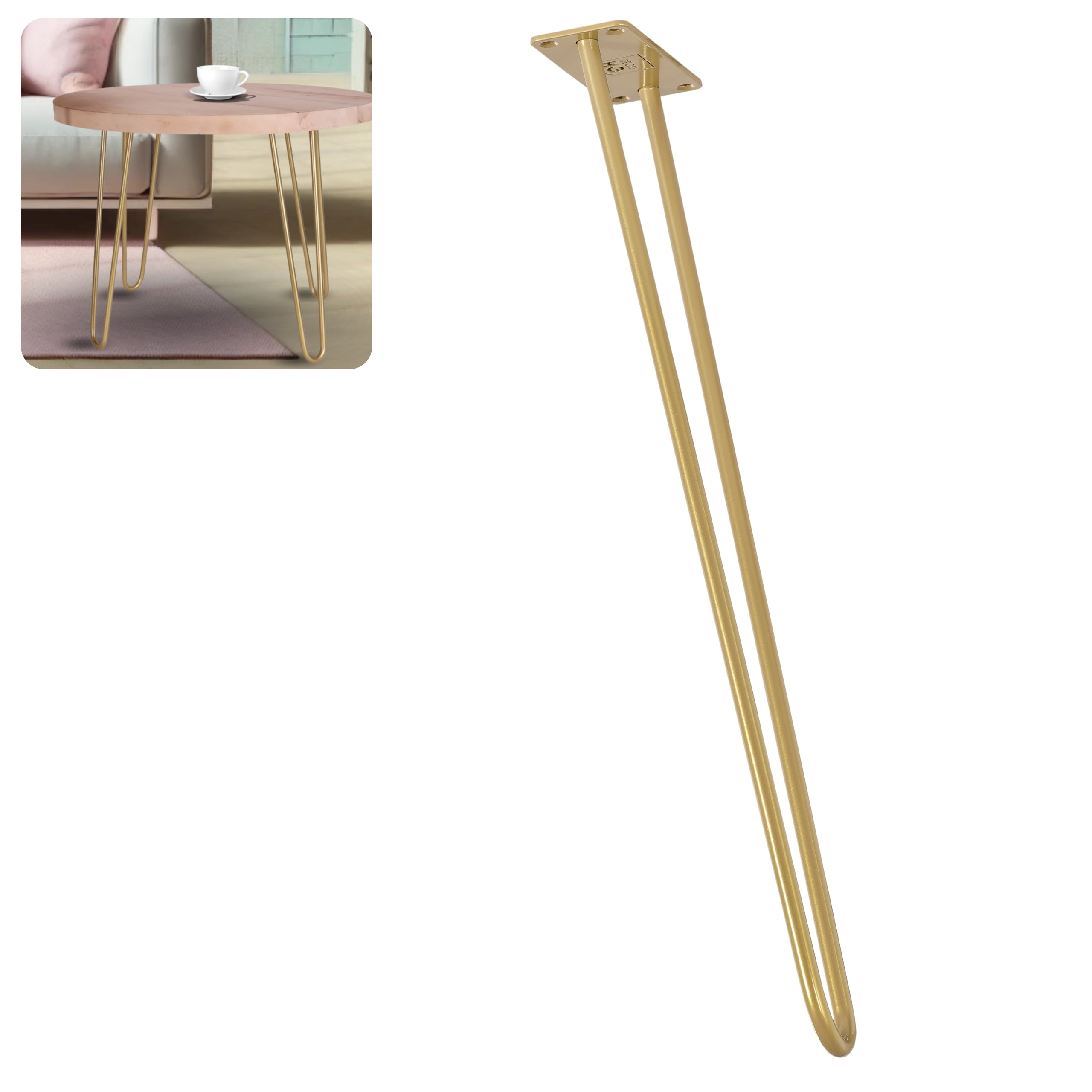 Noga do stolika kawowego ławy DP50 pastelowo złoty HGDECO