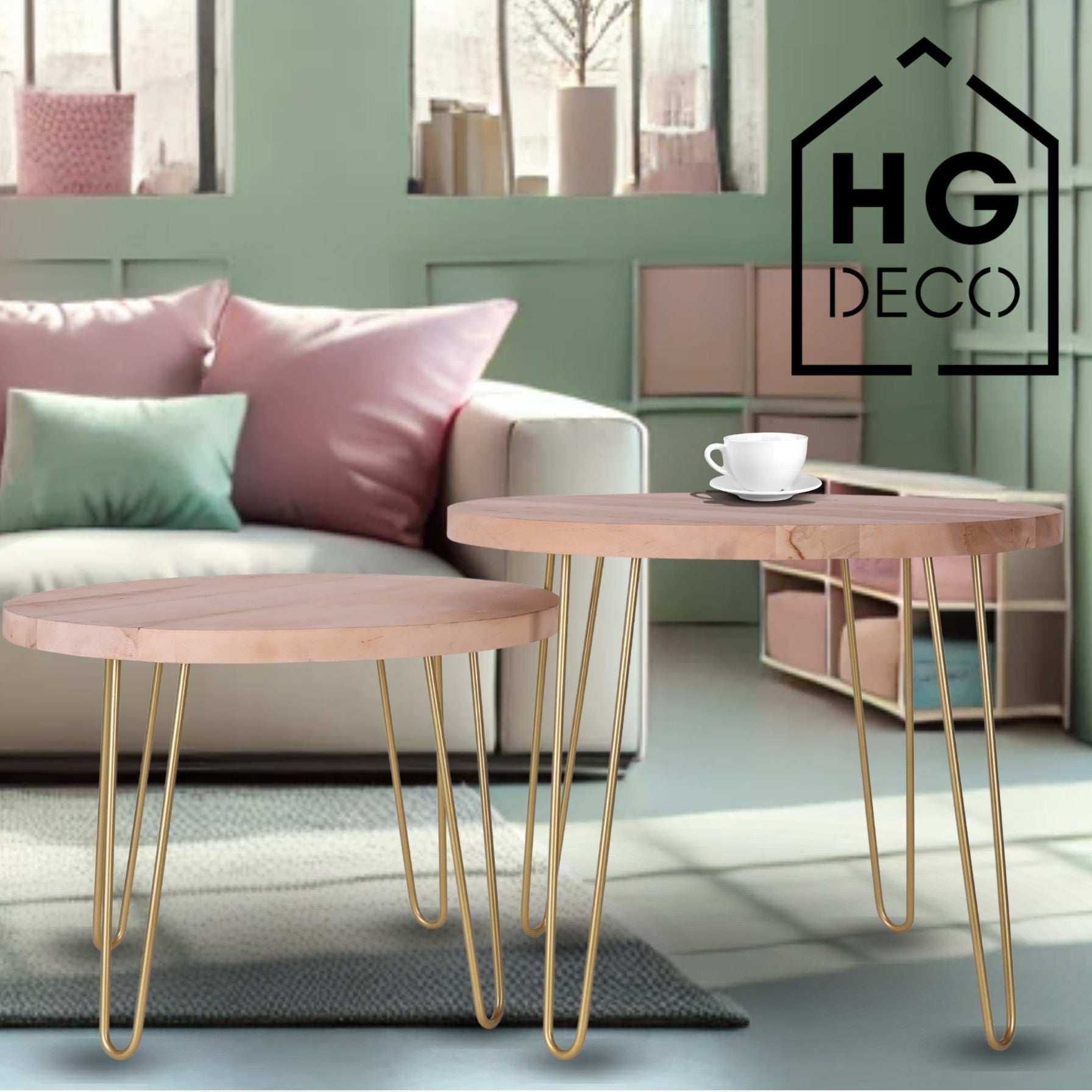 Noga do stolika kawowego ławy DP50 pastelowo złoty HGDECO