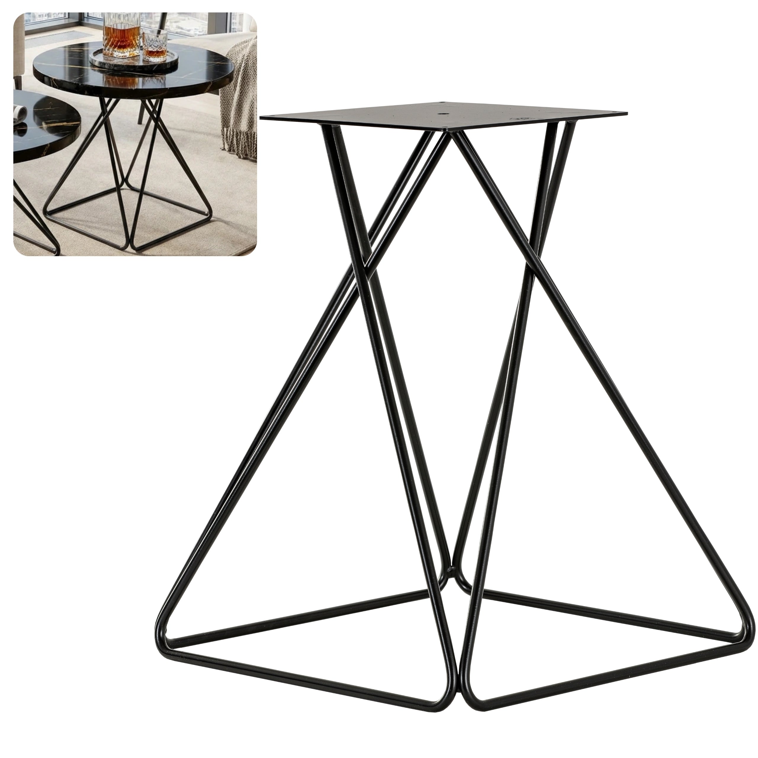 Stelaż do stolika kawowego DIAMOND 50 cm czarny HGDECO