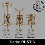 Kwietnik metalowy wysoki stojący RUSTIC 73 złota patyna HGDECO
