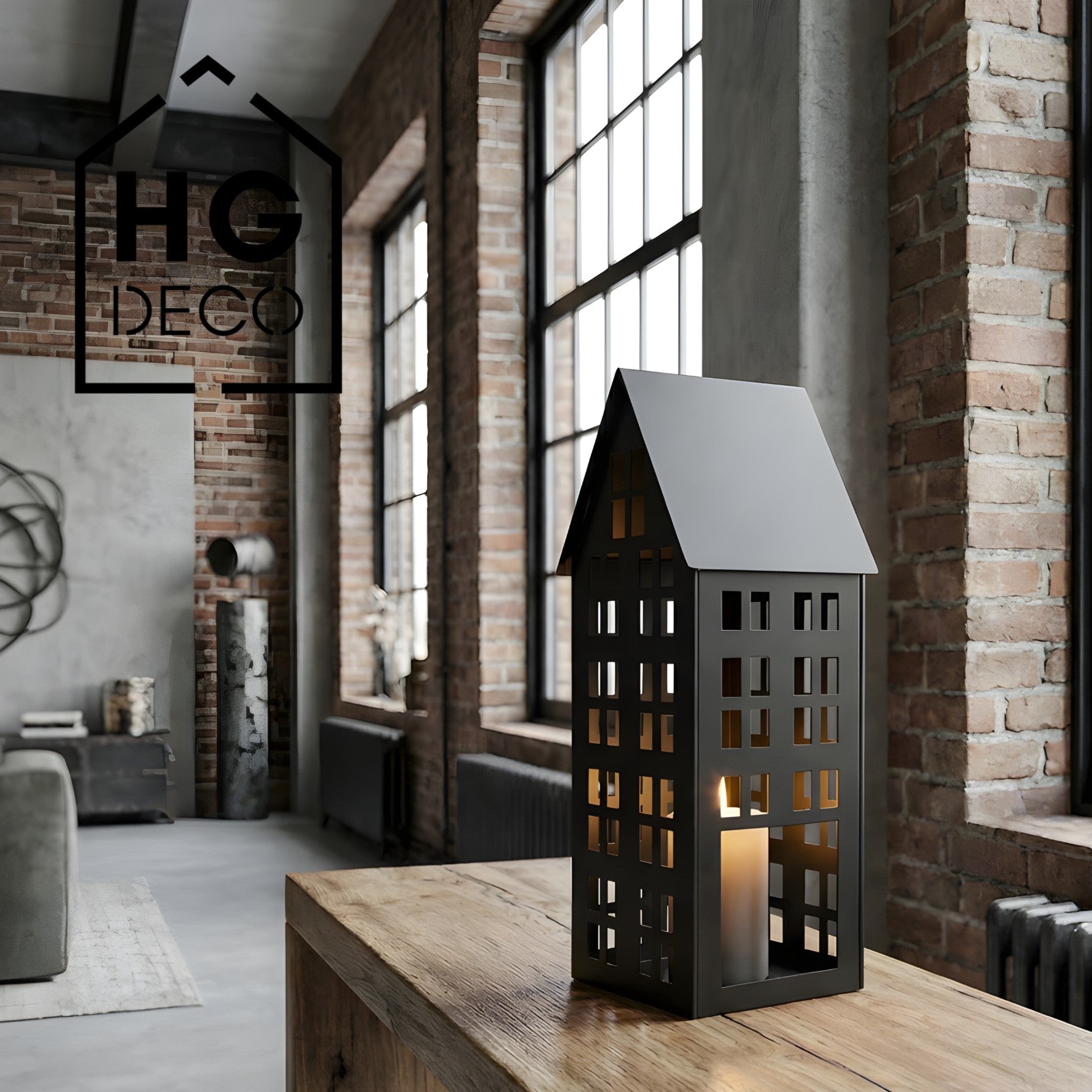 LUMI M black house lantern HGDECO