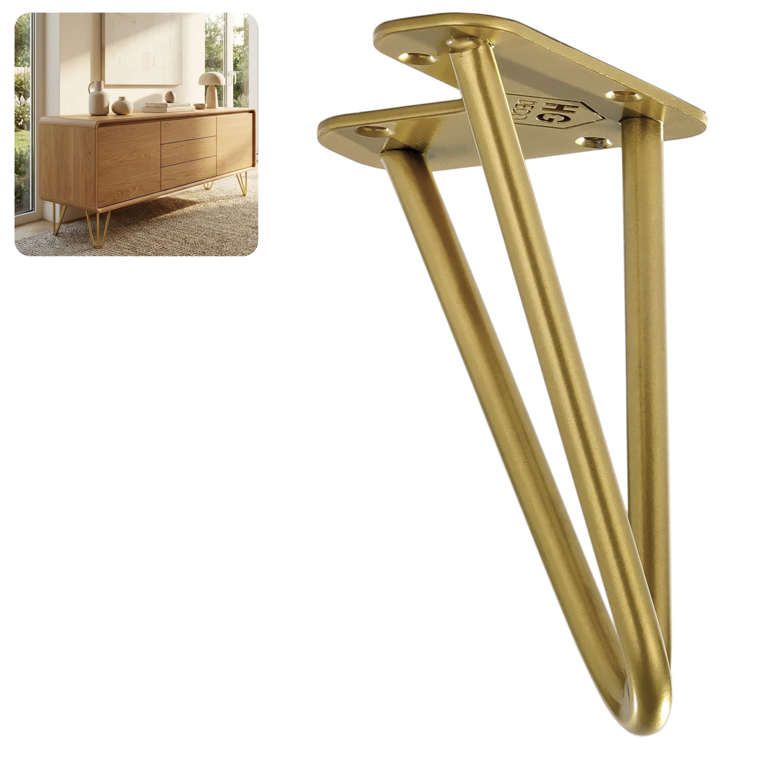 Noga meblowa do komody fotela TL15 złoty HGDECO