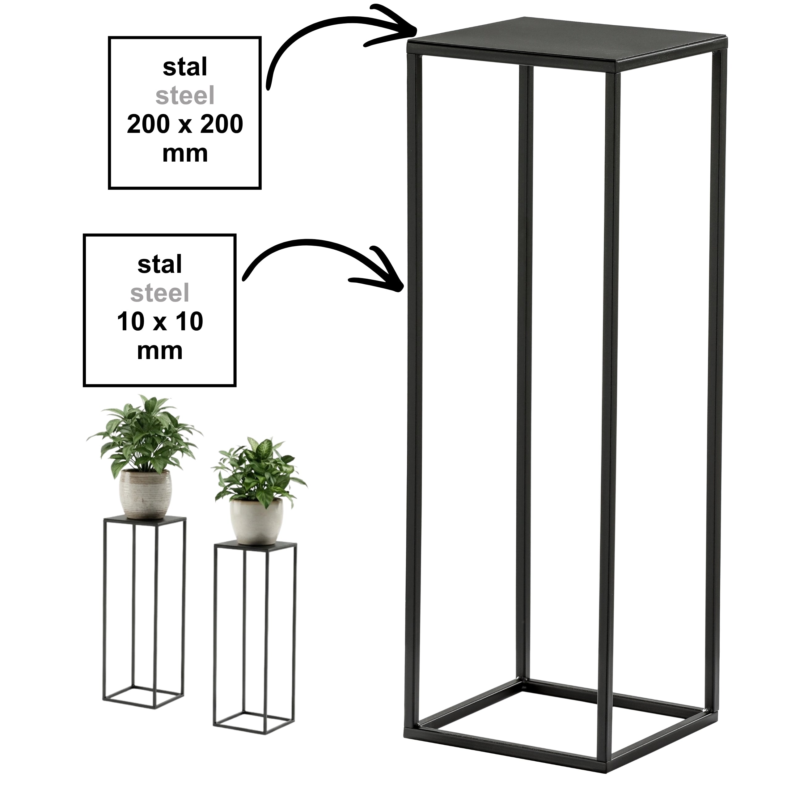 Kwietnik Stojak na kwiaty PREMIUM 60 czarny HGDECO