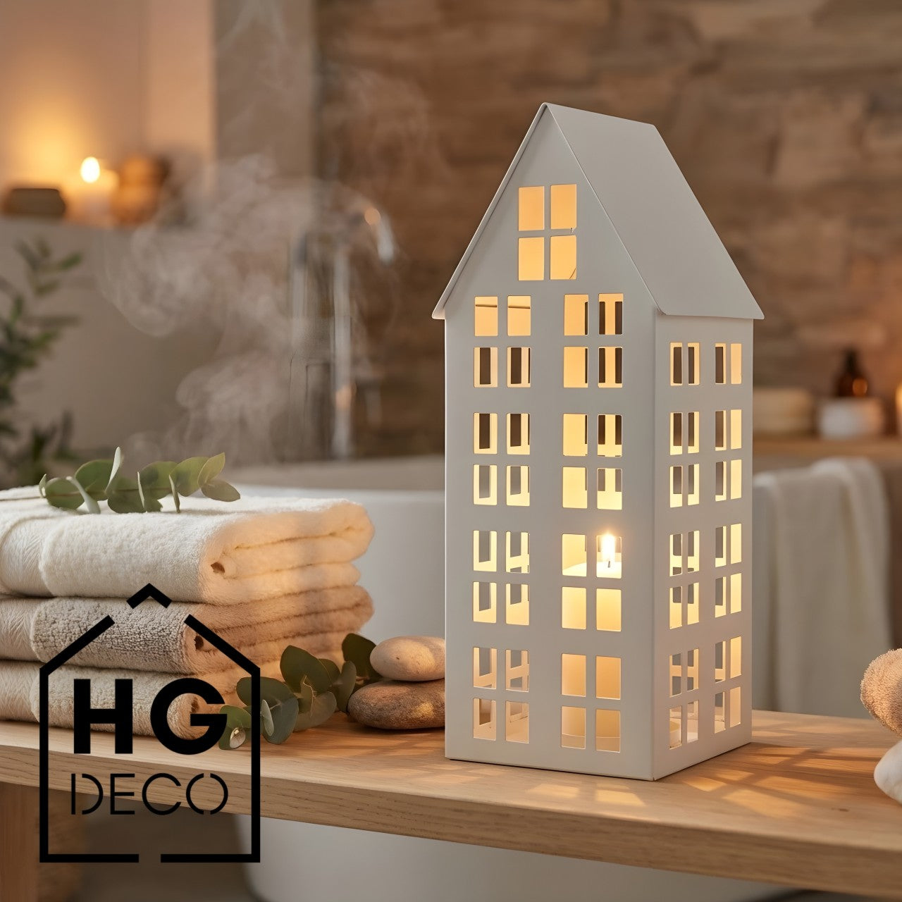 Lampion domek LUMI M biały HGDECO