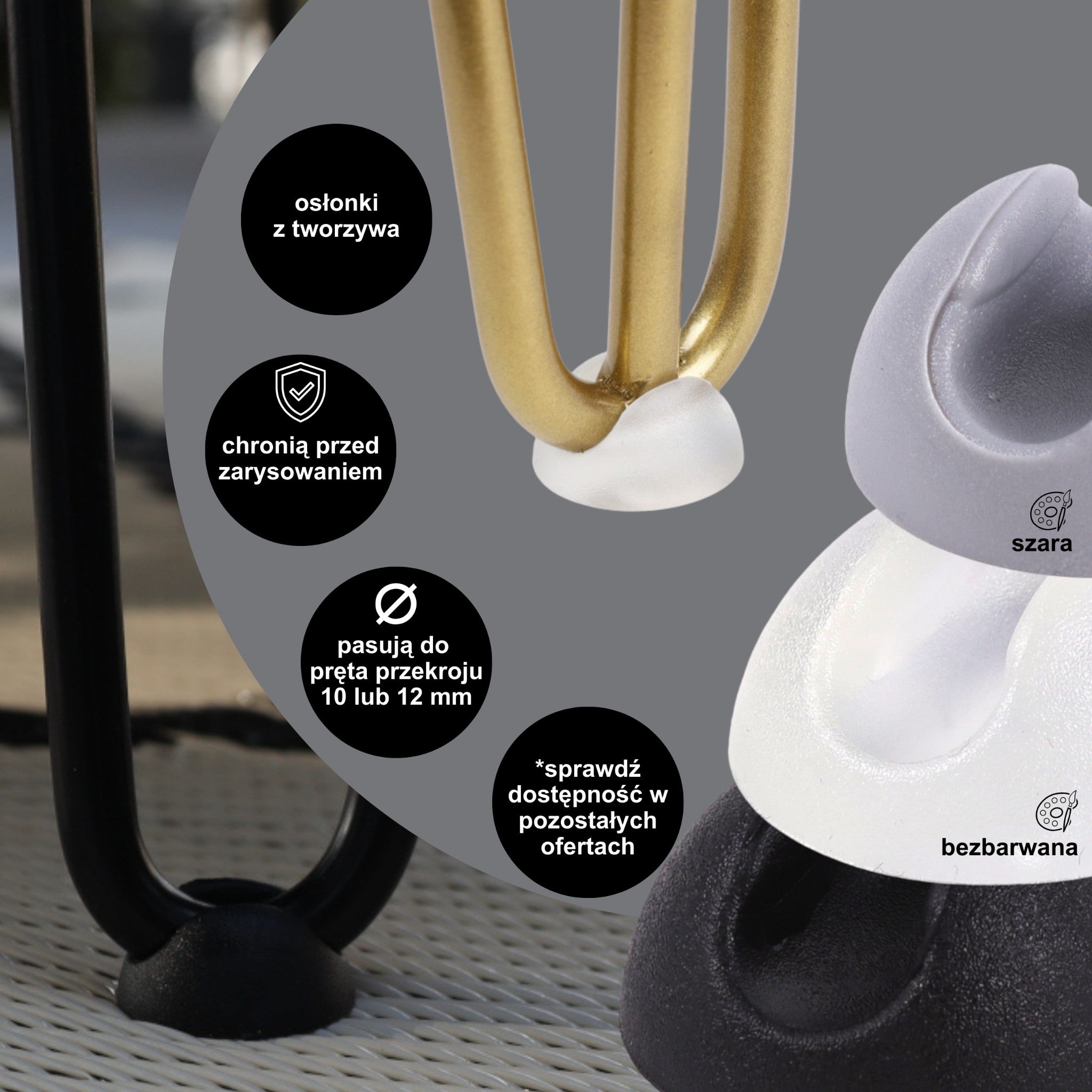 Noga do stolika kawowego ławy DP50 pastelowo złoty HGDECO