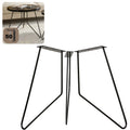 HGDECO FIN 50 cm Black Coffee Table Legs Set