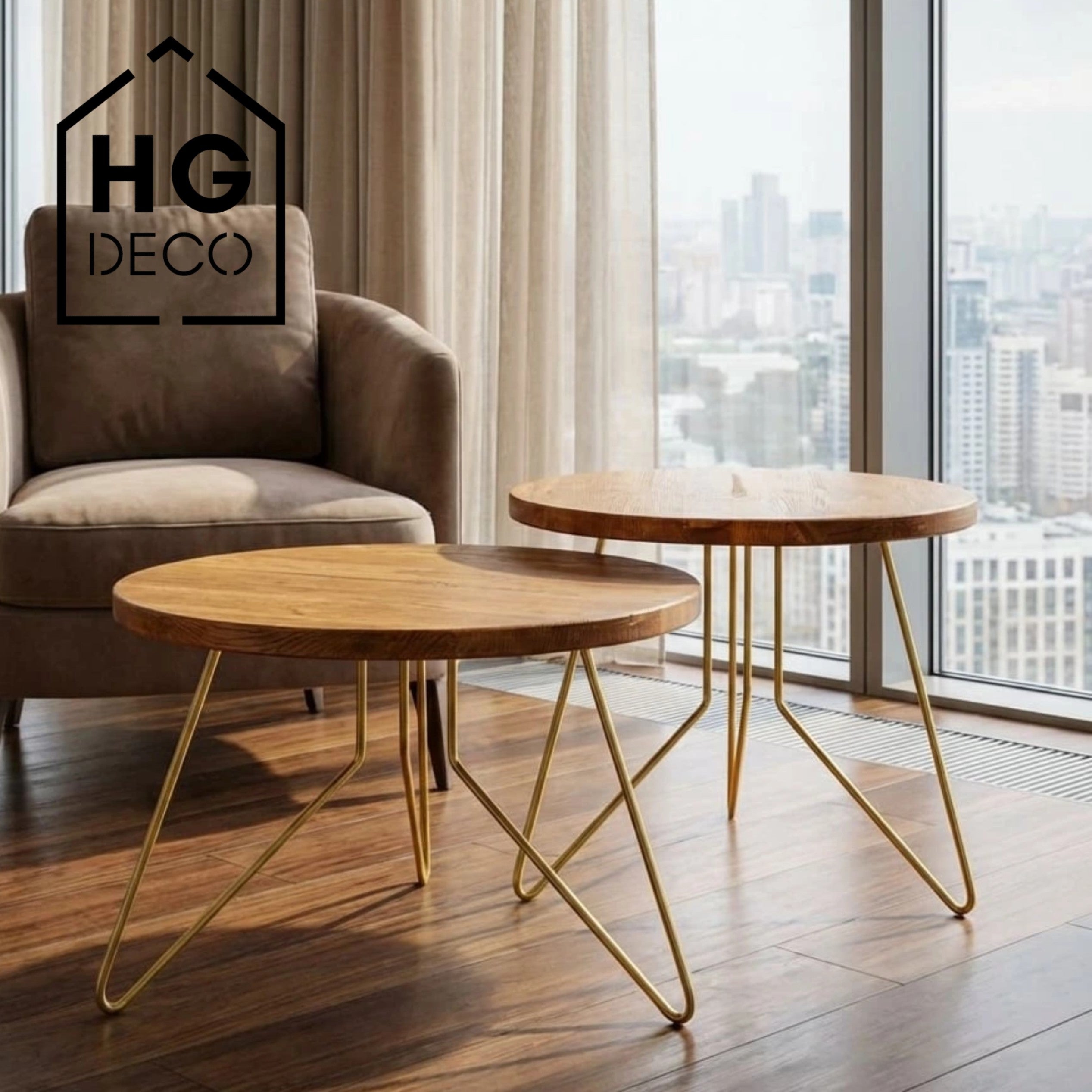 FIN 50 cm gold furniture legs for coffee table HGDECO