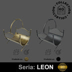 HGDECO LEON metal wood basket black structure