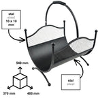 HGDECO LEON metal wood basket black structure