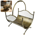 HGDECO LEON Gold Patina Metal Log Basket
