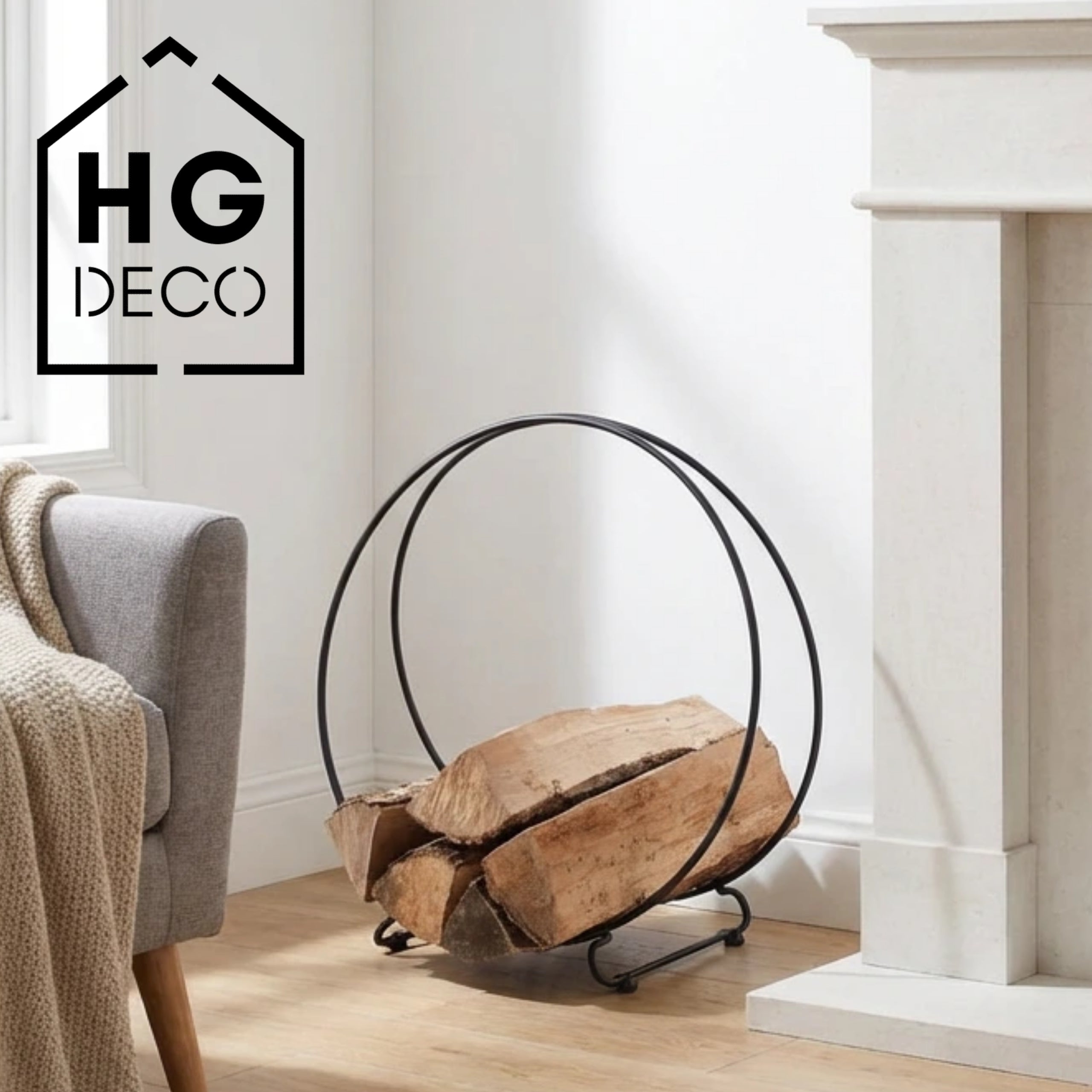 HGDECO Log Holder MOON XL black