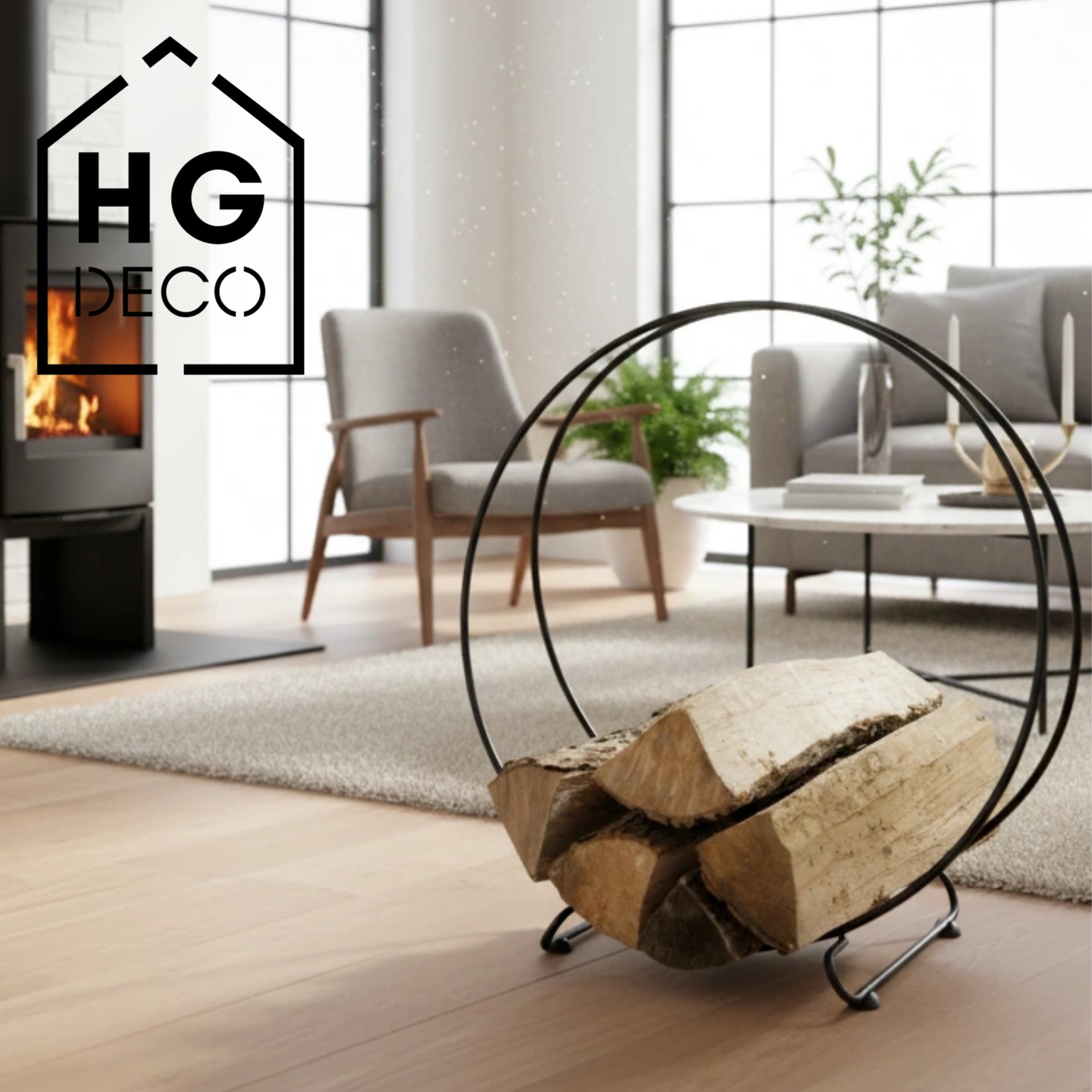 HGDECO Log Holder MOON XL black