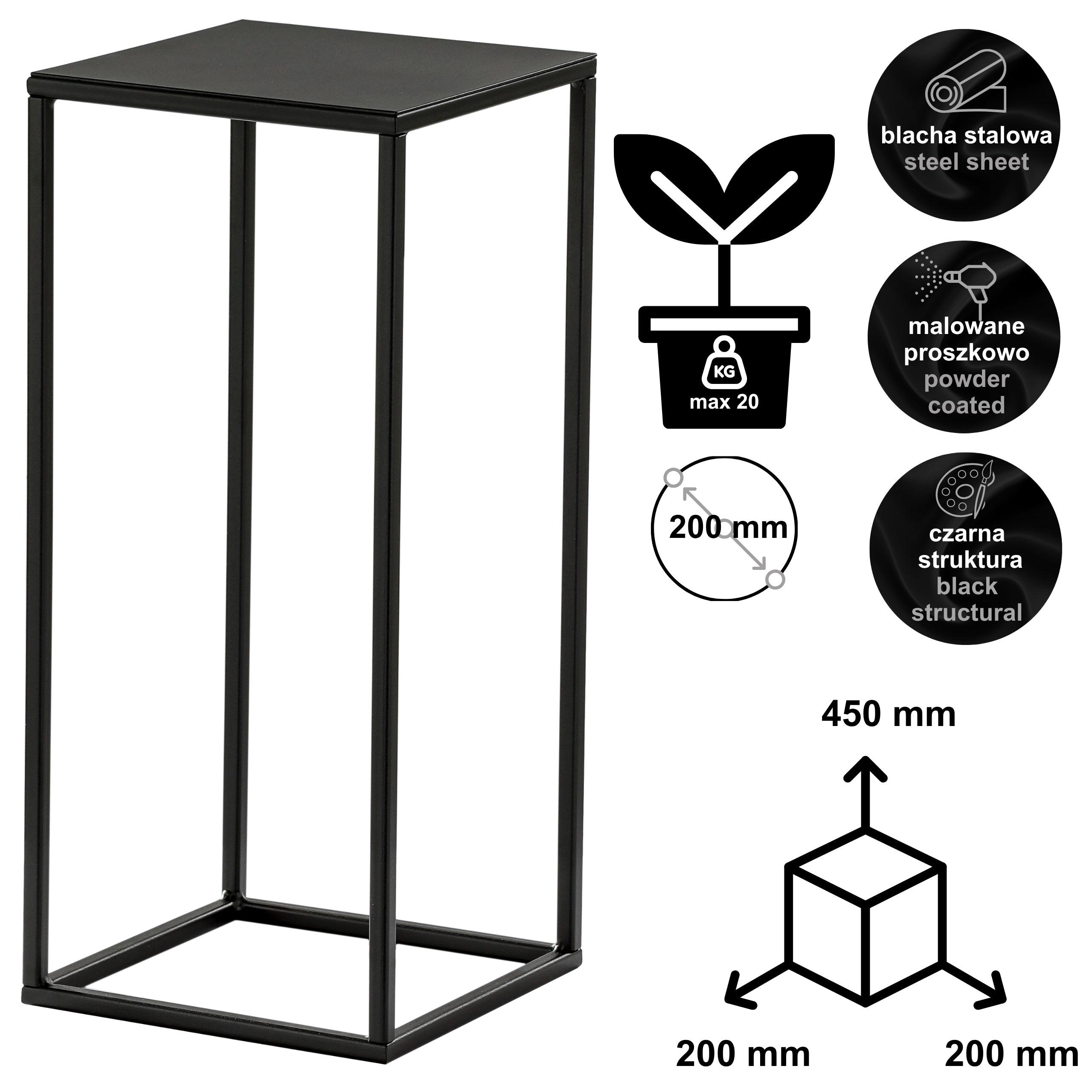 HGDECO  Stojak PREMIUM 45 czarny