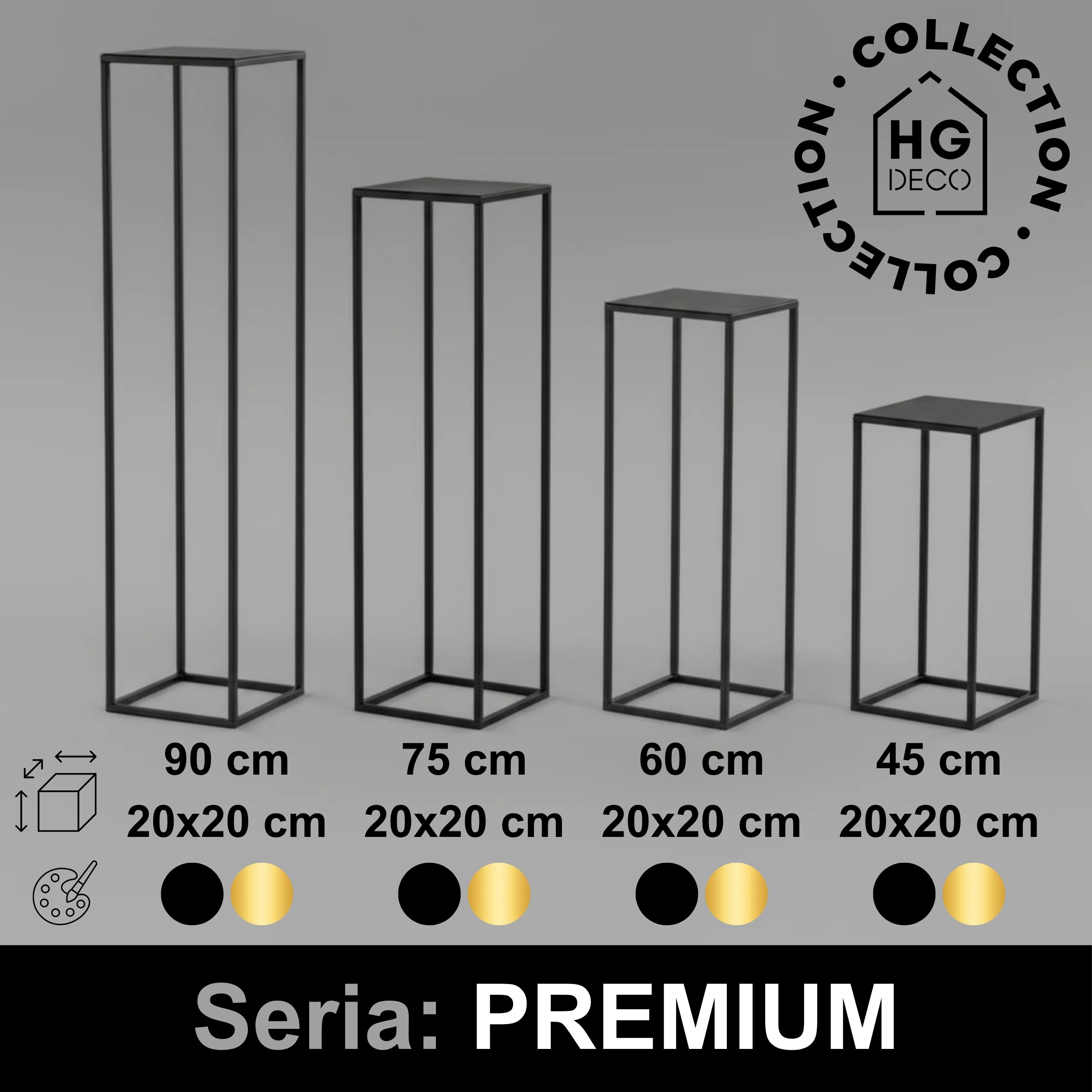 Plant Stand Flower Stand PREMIUM 90 black HGDECO