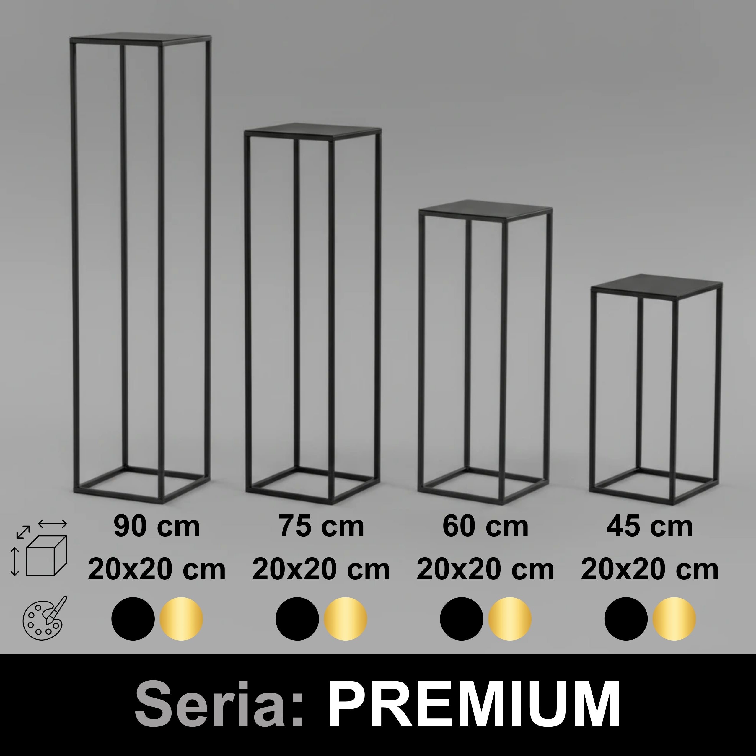 Kwietnik Stojak na kwiaty PREMIUM 90 złoty HGDECO
