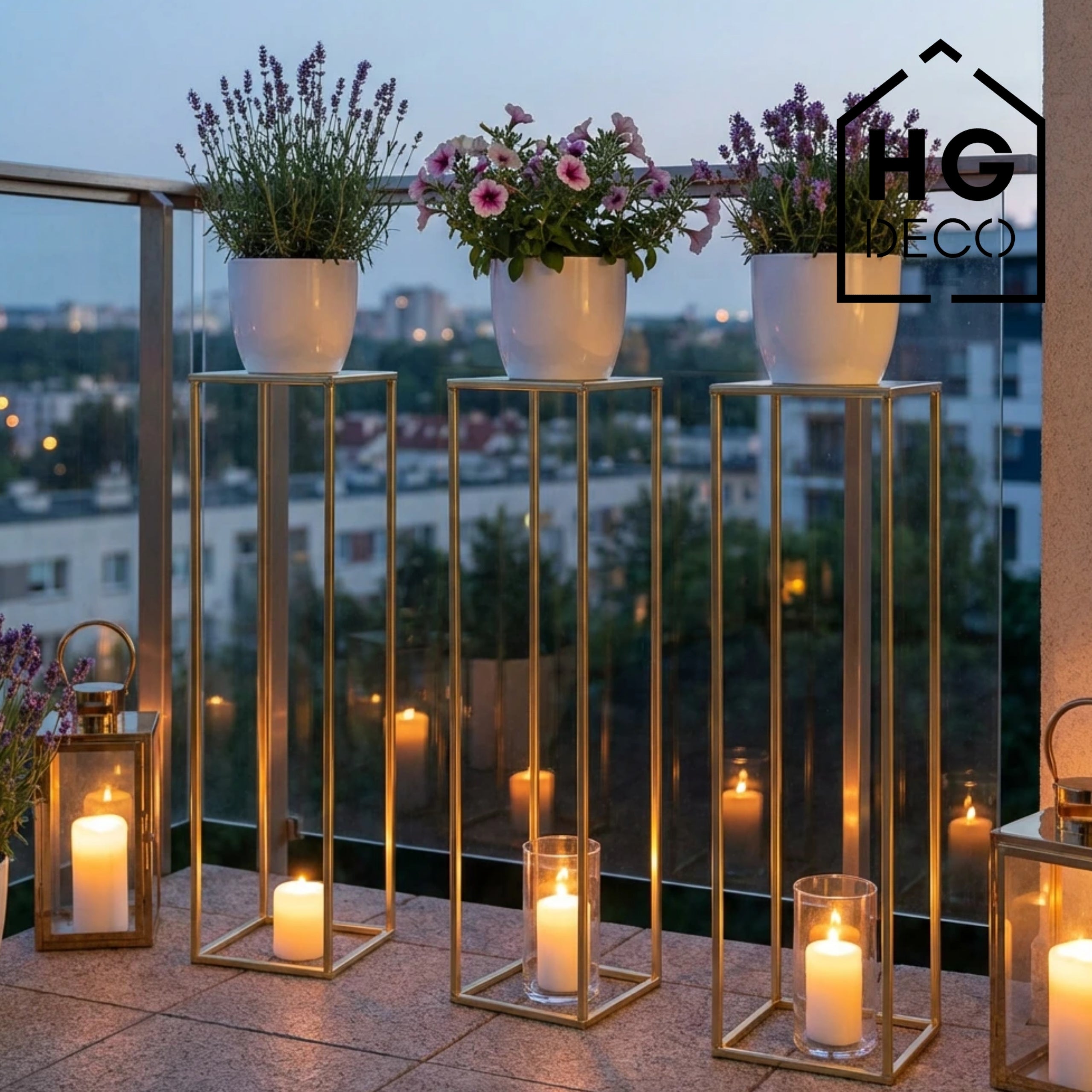 Plant stand PREMIUM 90 gold HGDECO