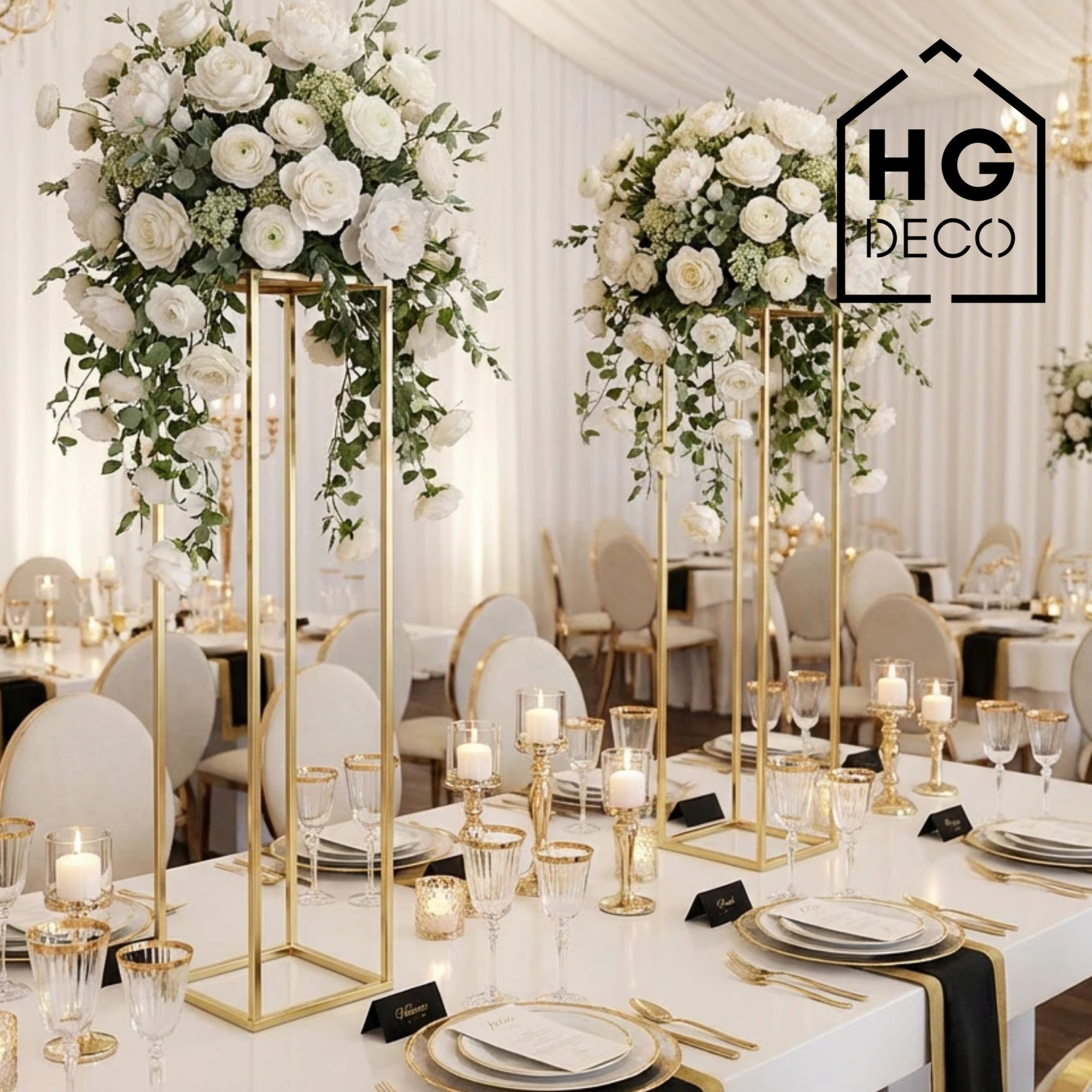 Plant stand PREMIUM 90 gold HGDECO