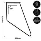 HGDECO FIN 50 cm Black Coffee Table Legs Set