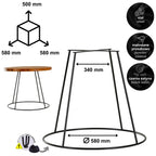 RING 50 cm Black Coffee Table Frame HGDECO