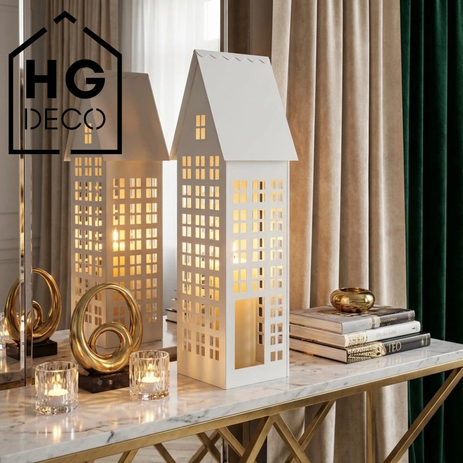 Lampion domek LUMI XXL biały HGDECO