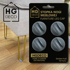 Set of furniture leg pads, grey, 4 pcs. HGDECO