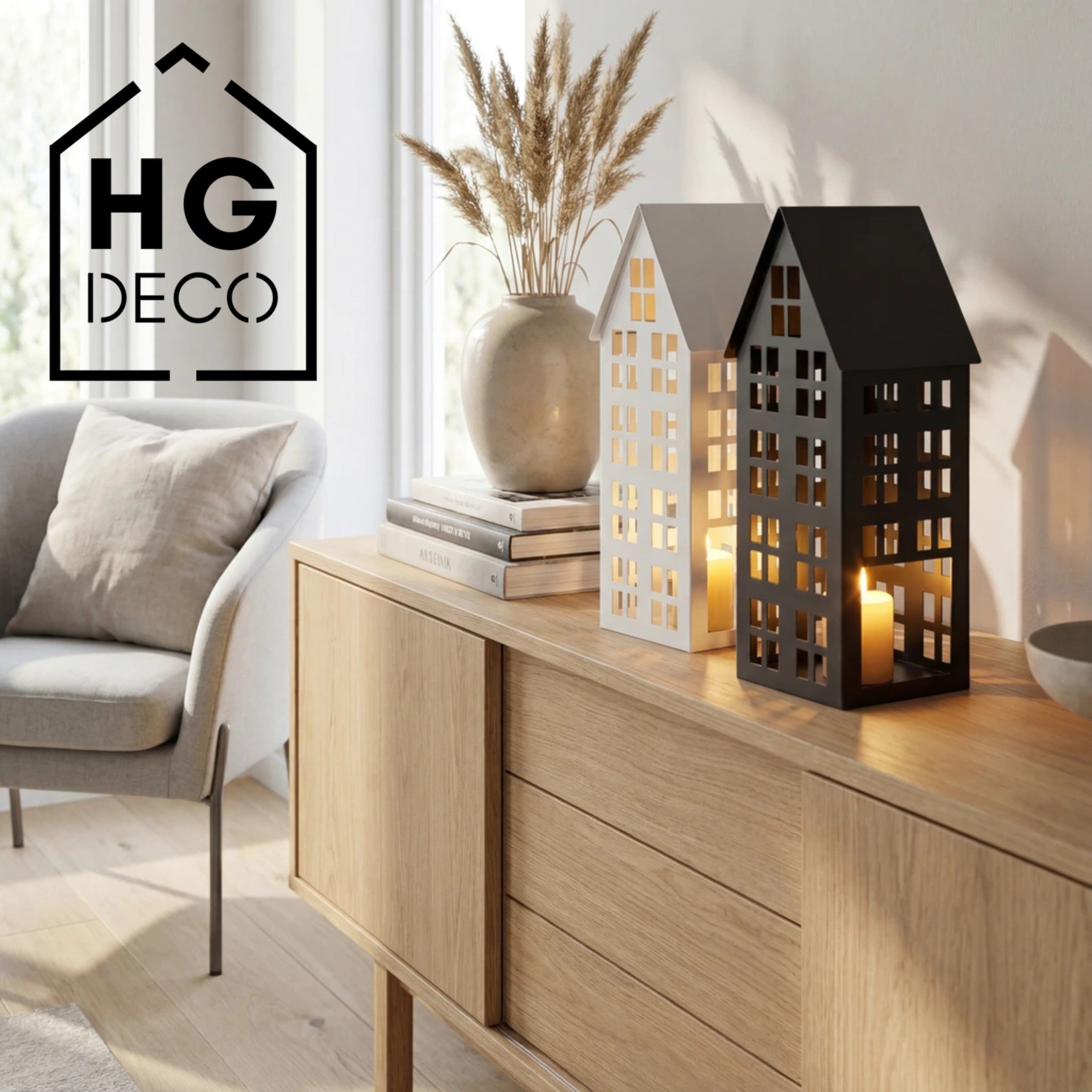 LUMI M black house lantern HGDECO