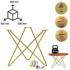 STAR coffee table frame 40 cm gold HGDECO