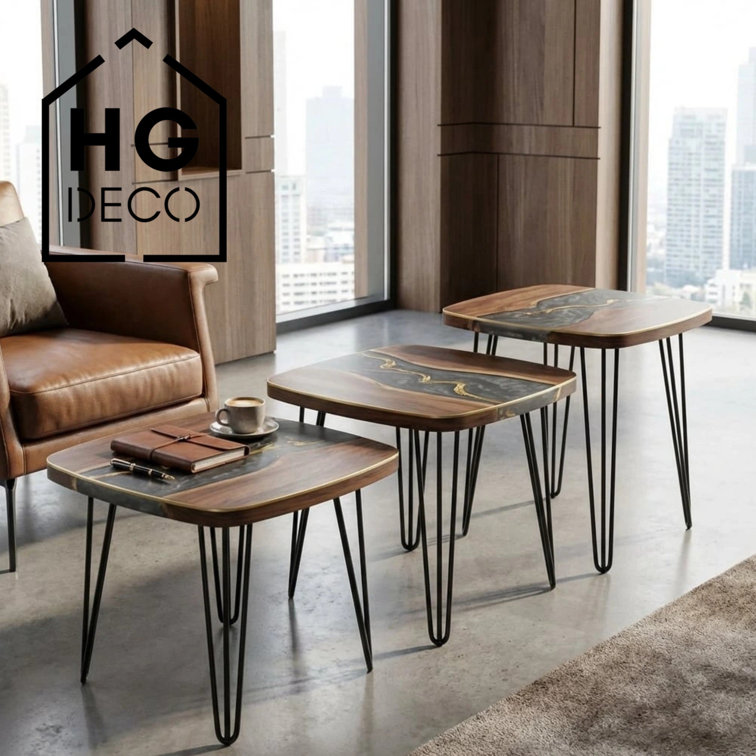 Noga do stolika kawowego ławy TL50 czarny HGDECO