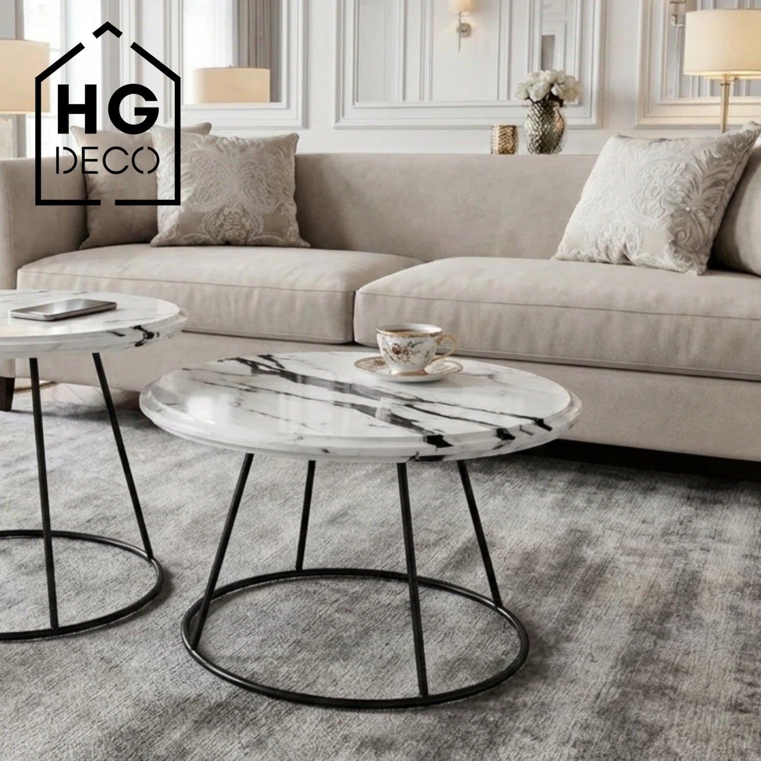 RING 40 cm black coffee table frame HGDECO