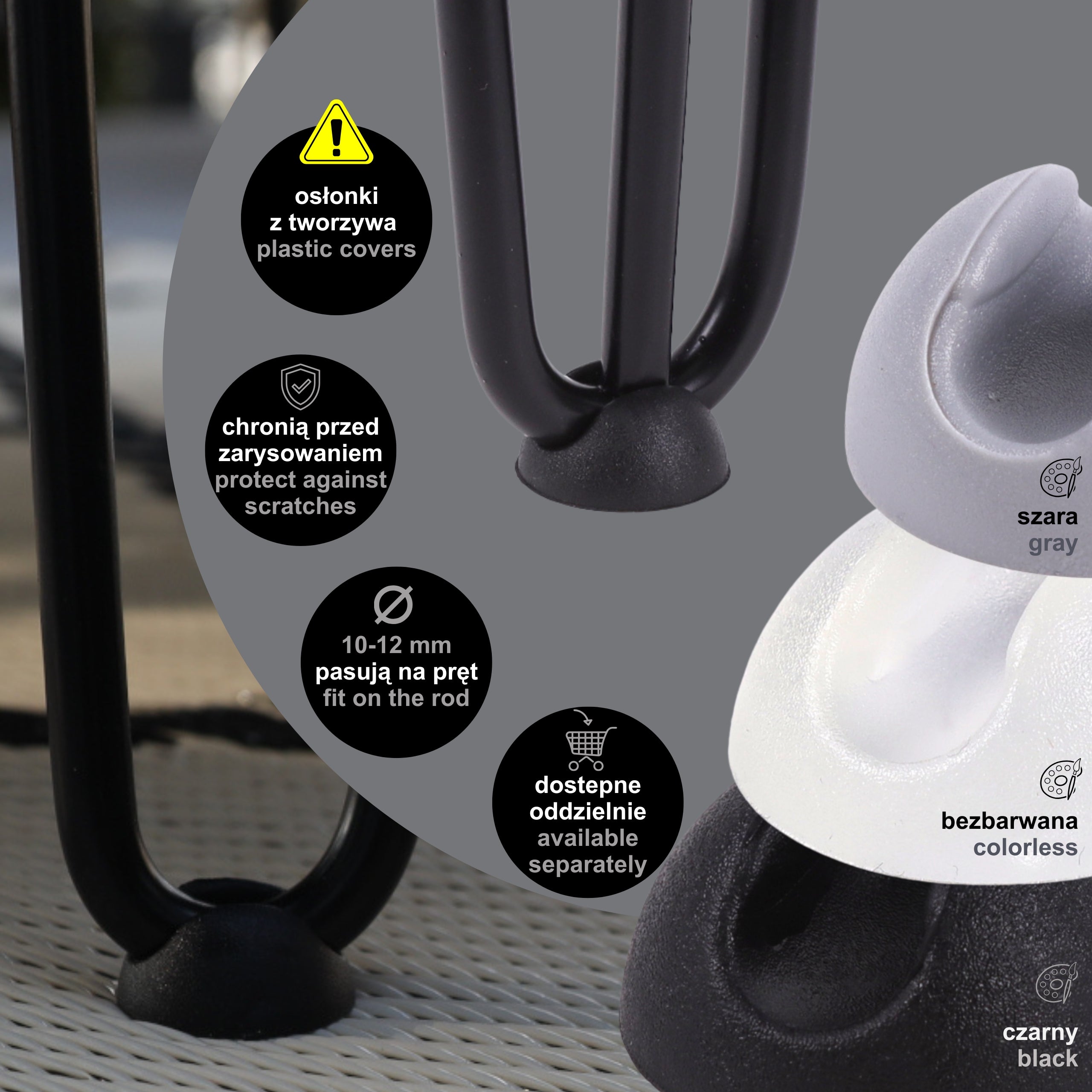 Noga do stolika kawowego ławy DX50 czarny HGDECO