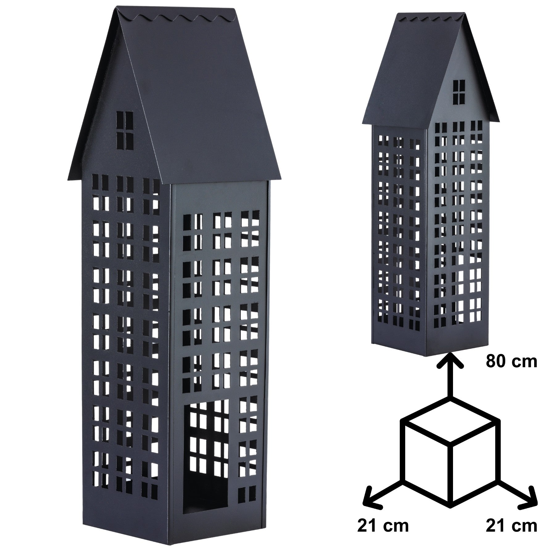 Lampion domek LUMI XXL czarny HGDECO