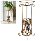 Kwietnik metalowy wysoki stojący RUSTIC 73 złota patyna HGDECO