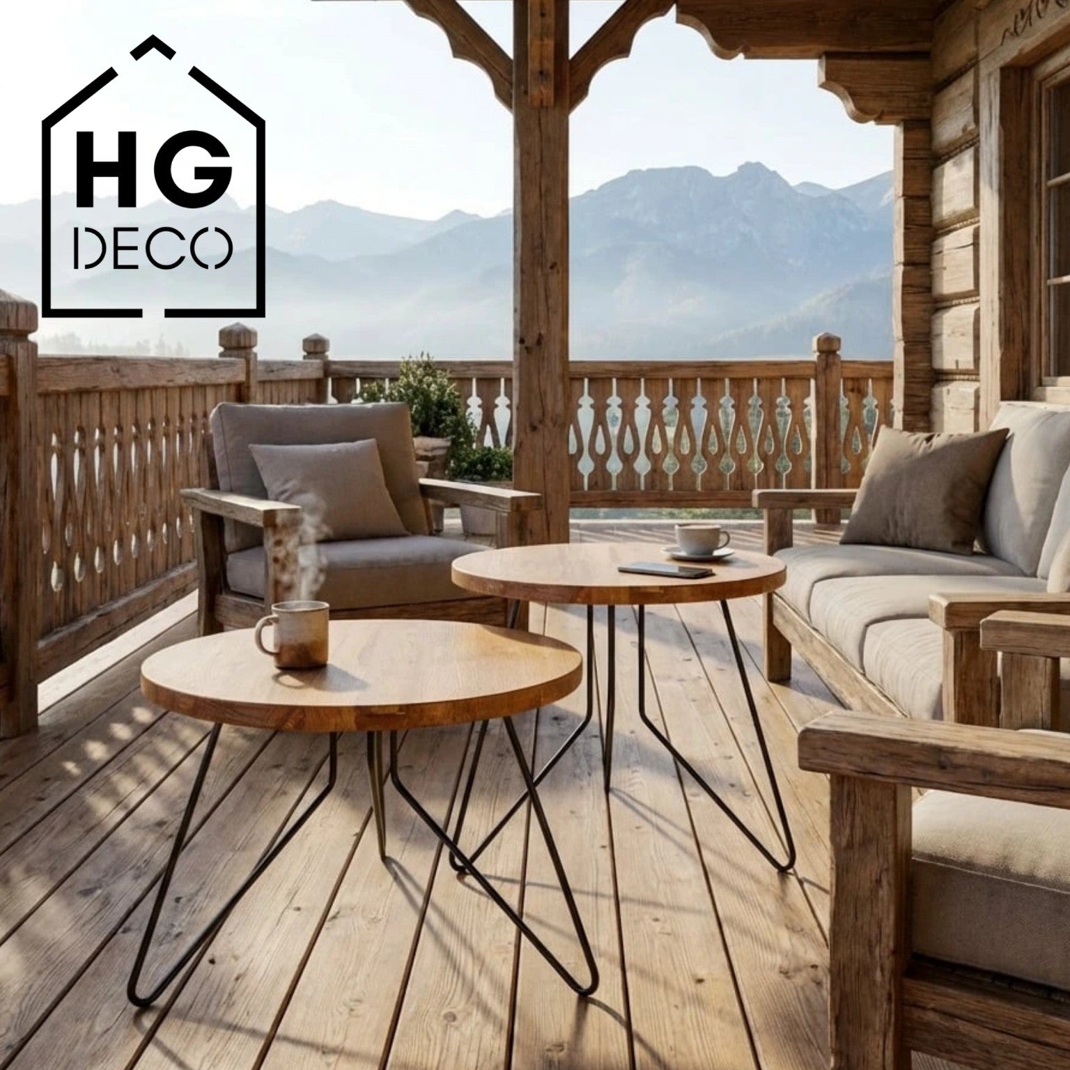 Zestaw nóg meblowych do stolika kawowego FIN 40 cm czarny HGDECO