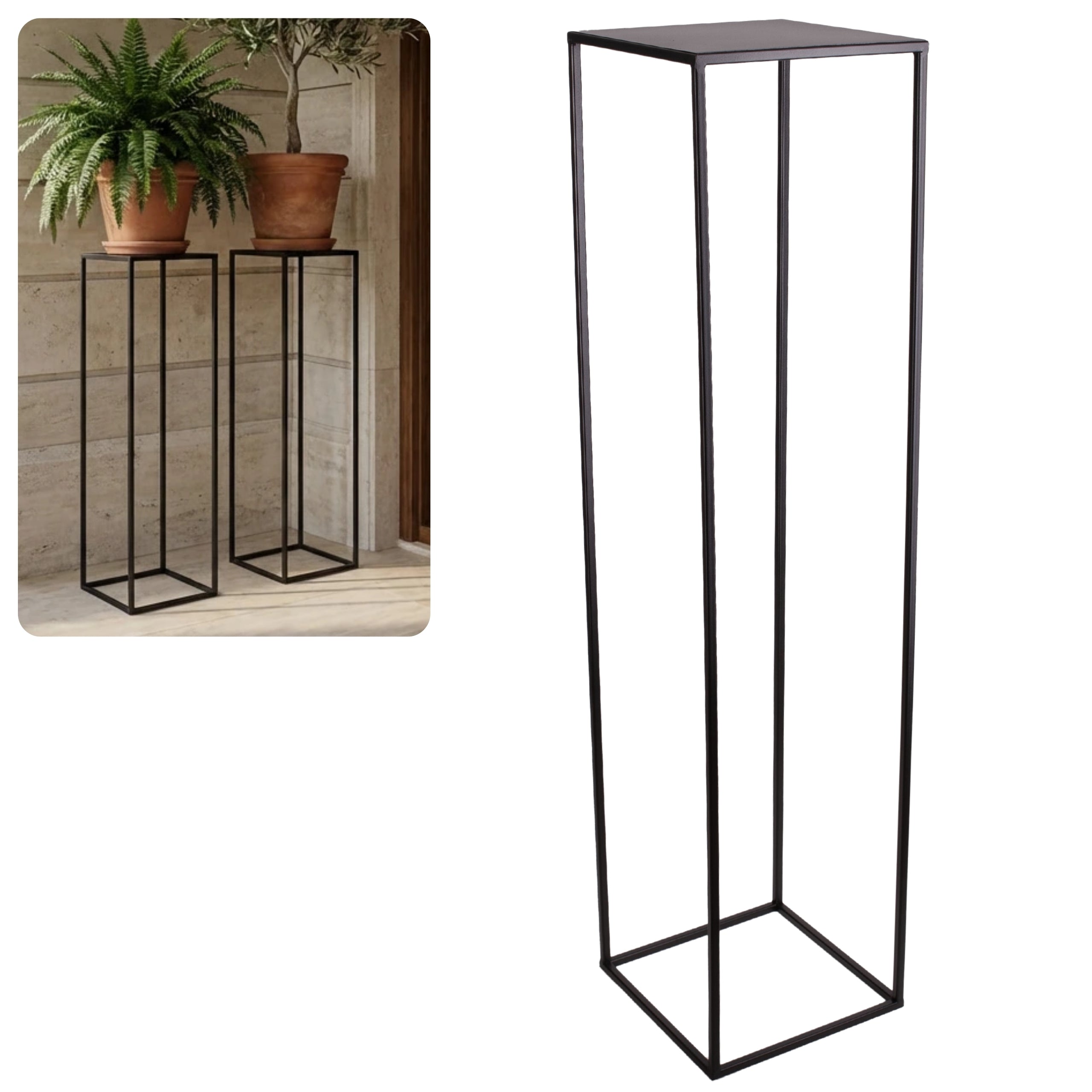 Metalowy kwietnik stojak na kwiatek TOWER 100 czarny styl loftowy HGDECO