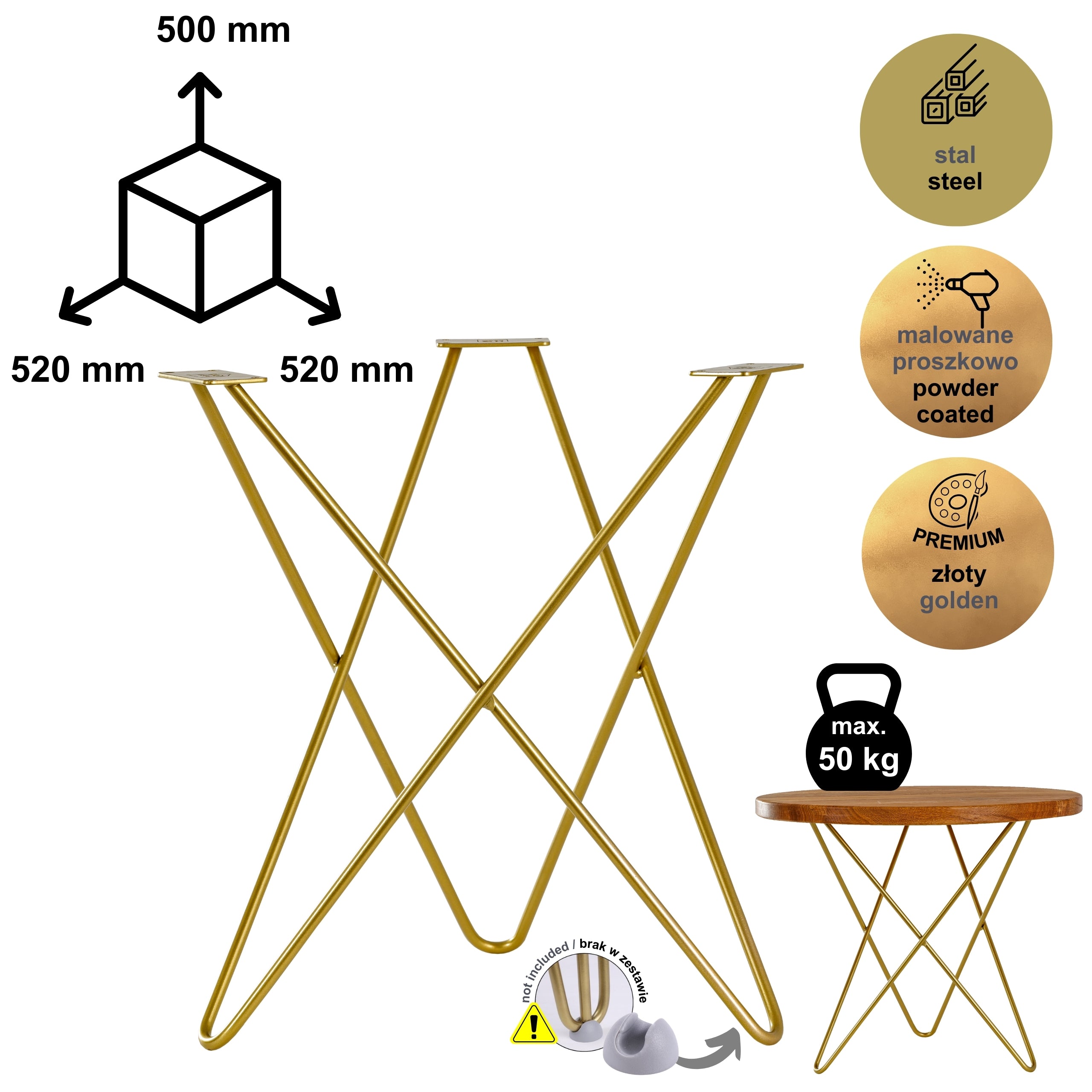 STAR 50 cm gold coffee table base HGDECO
