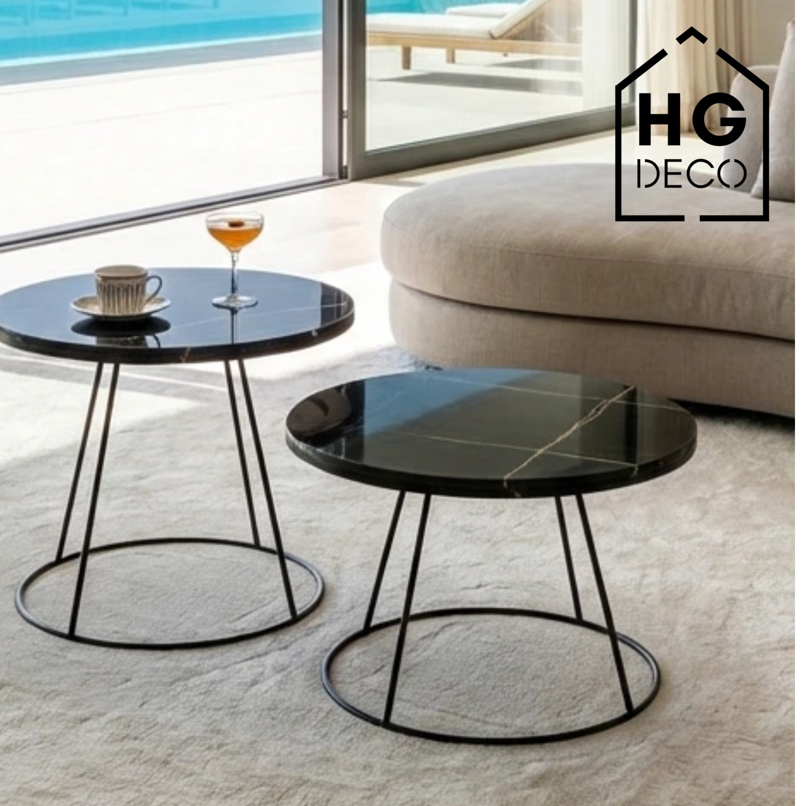 RING 40 cm black coffee table frame HGDECO