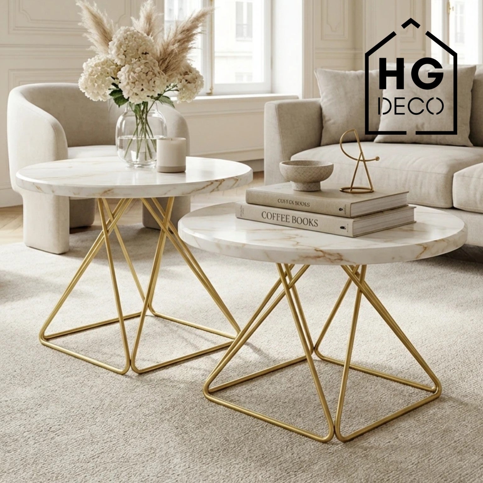 Stelaż do stolika kawowego DIAMOND 40 cm złoty HGDECO