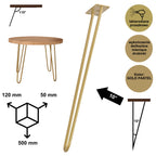 Noga do stolika kawowego ławy DP50 pastelowo złoty HGDECO