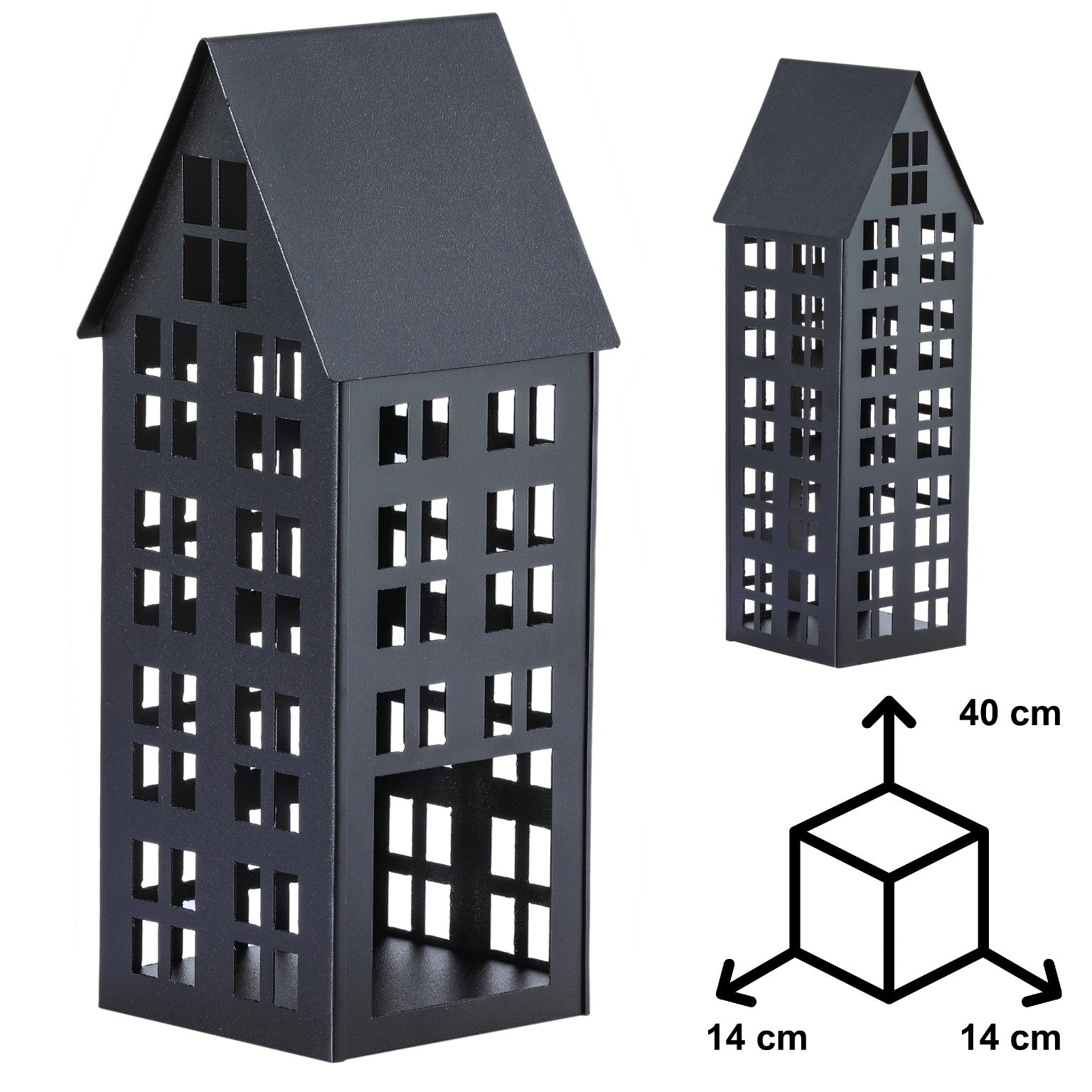 Lampion domek LUMI M czarny HGDECO