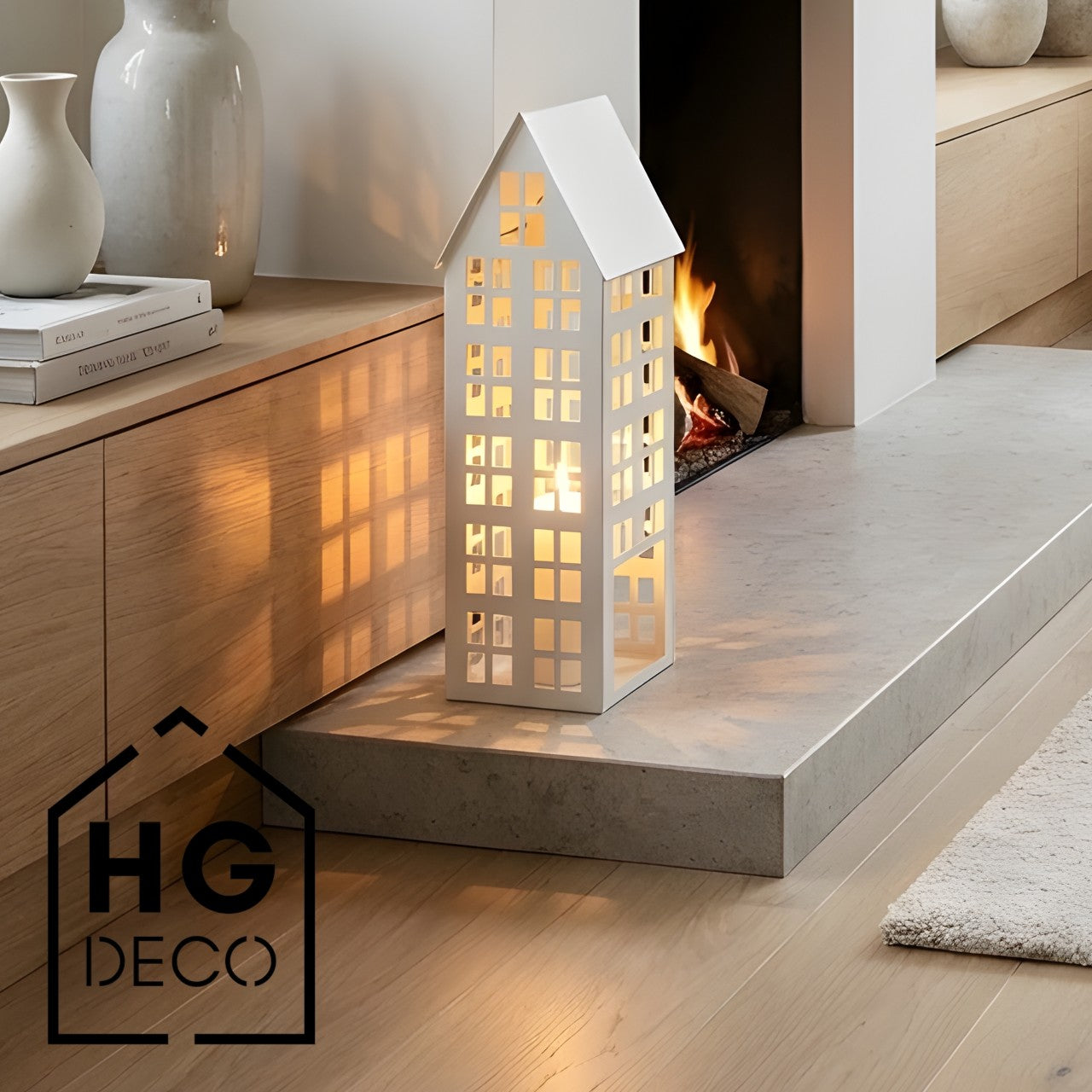 Lampion domek LUMI L biały HGDECO