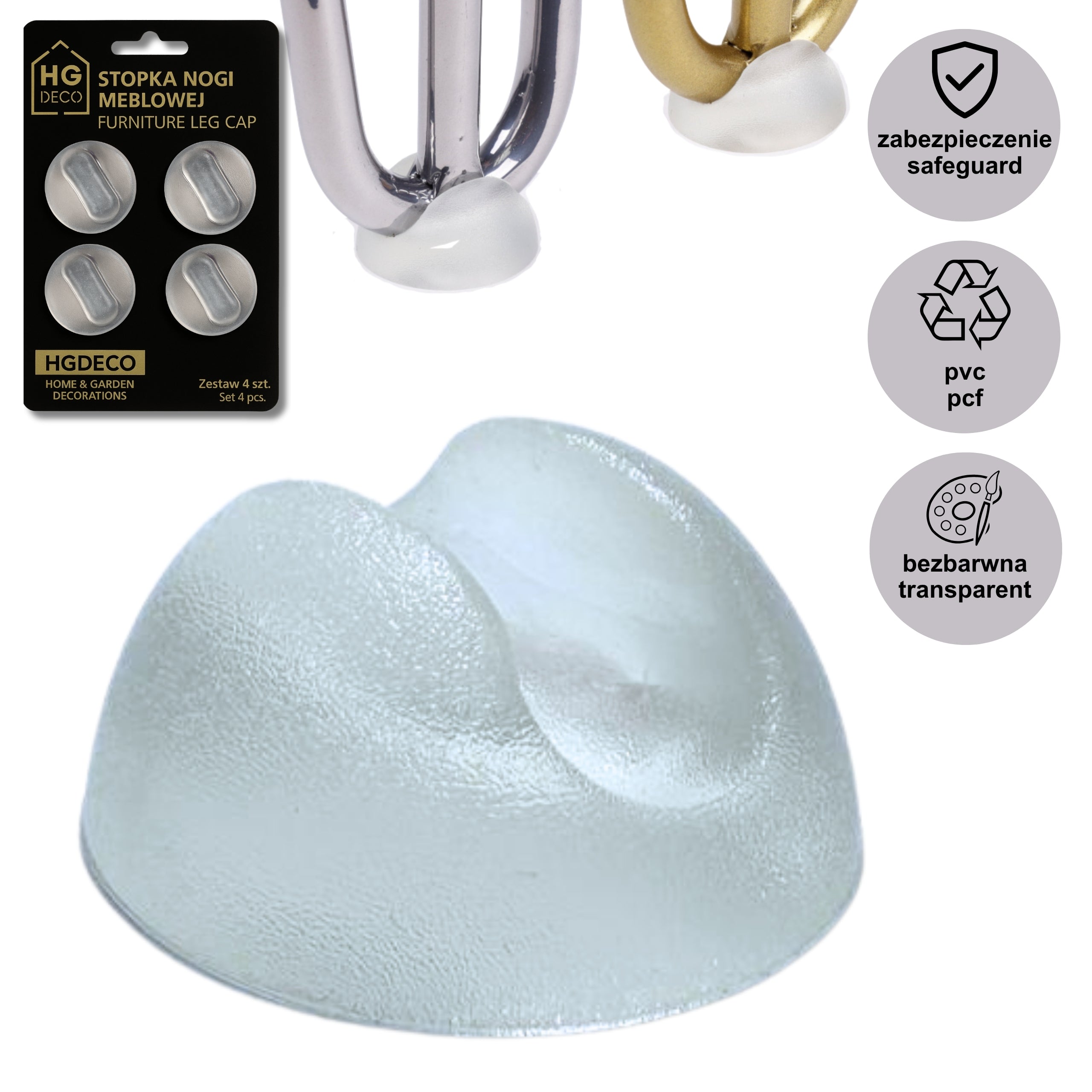 Set of clear furniture feet pads 4 pcs. HGDECO