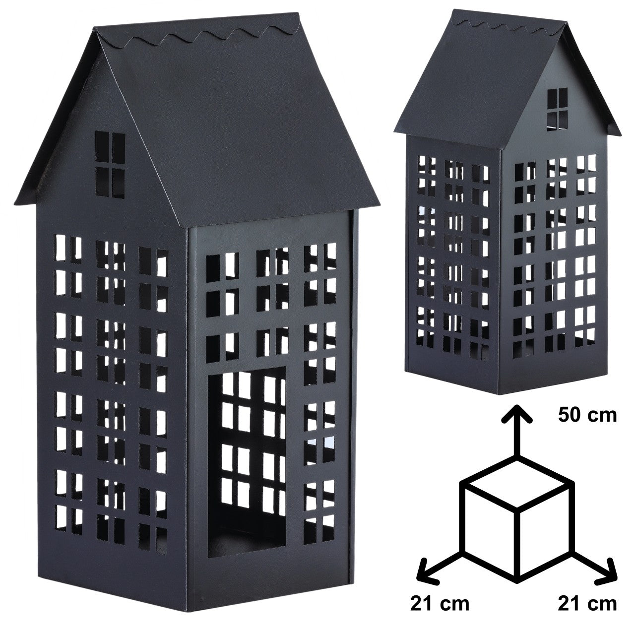 Lampion domek LUMI XL czarny HGDECO