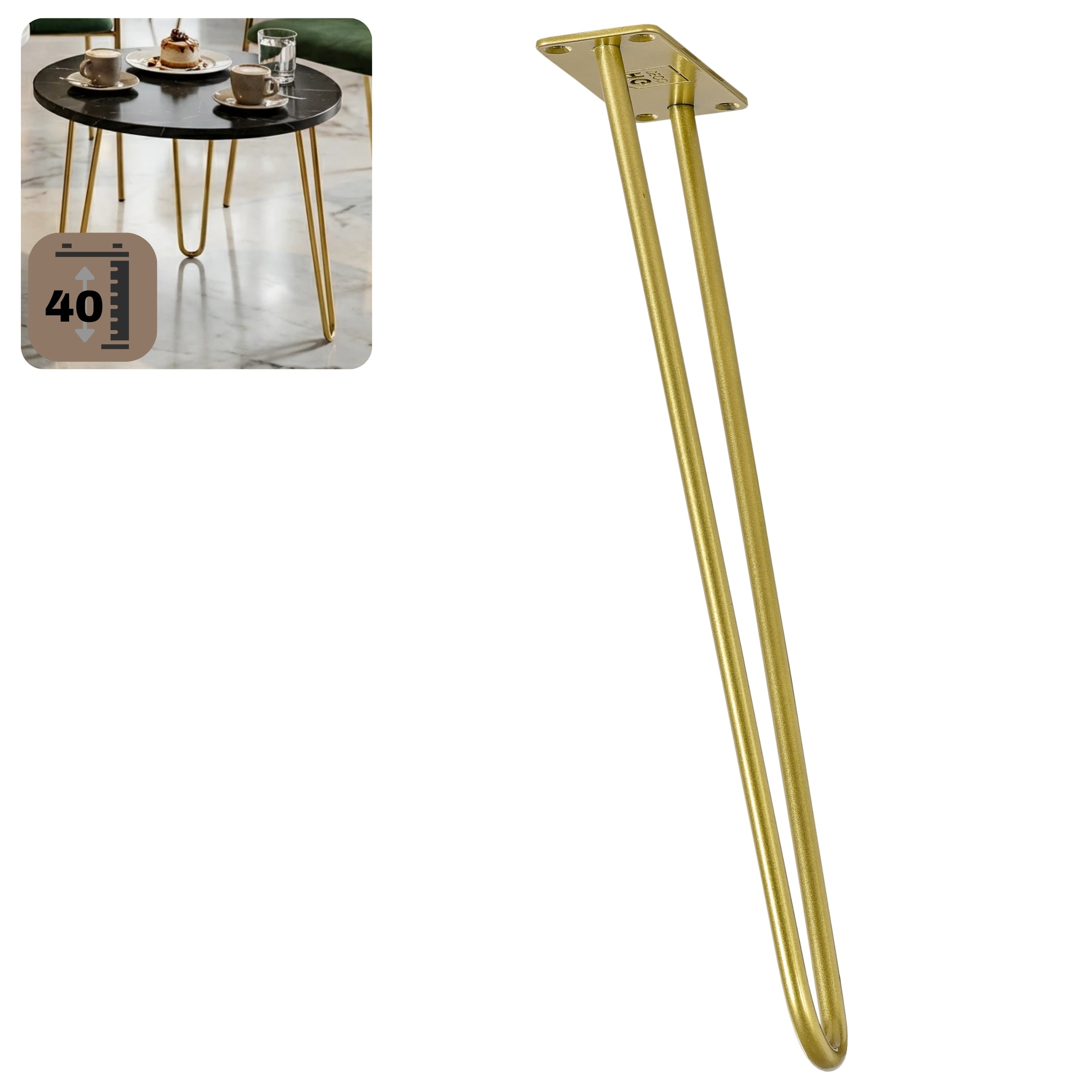 Noga do stolika kawowego DP40 złoty HGDECO
