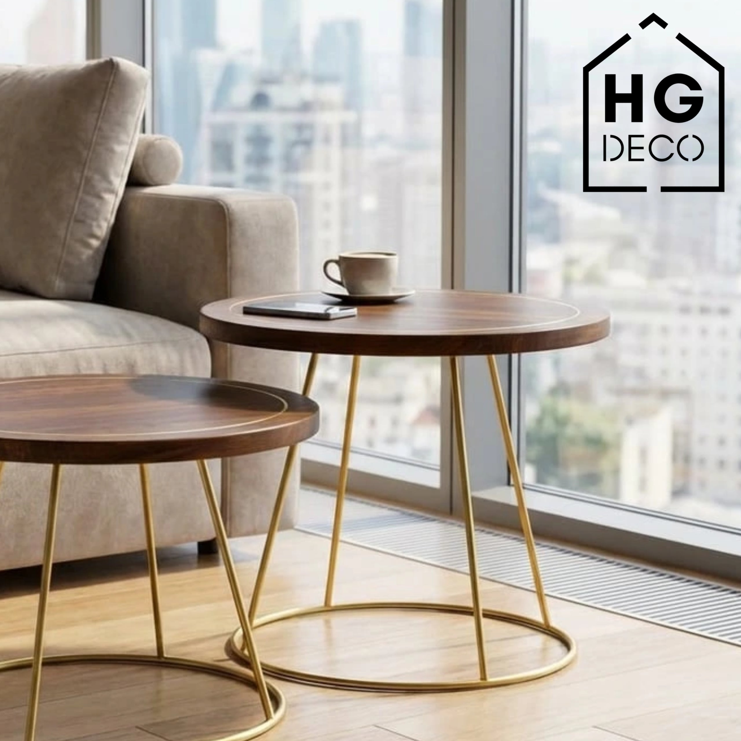 Coffee table frame RING 50 cm gold HGDECO