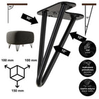 Noga meblowa do komody fotela TL15 czarny HGDECO