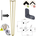 Noga meblowa do stołu biurka konsoli TL70 złoty HGDECO