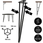 Noga do stolika kawowego TL45 czarny HGDECO