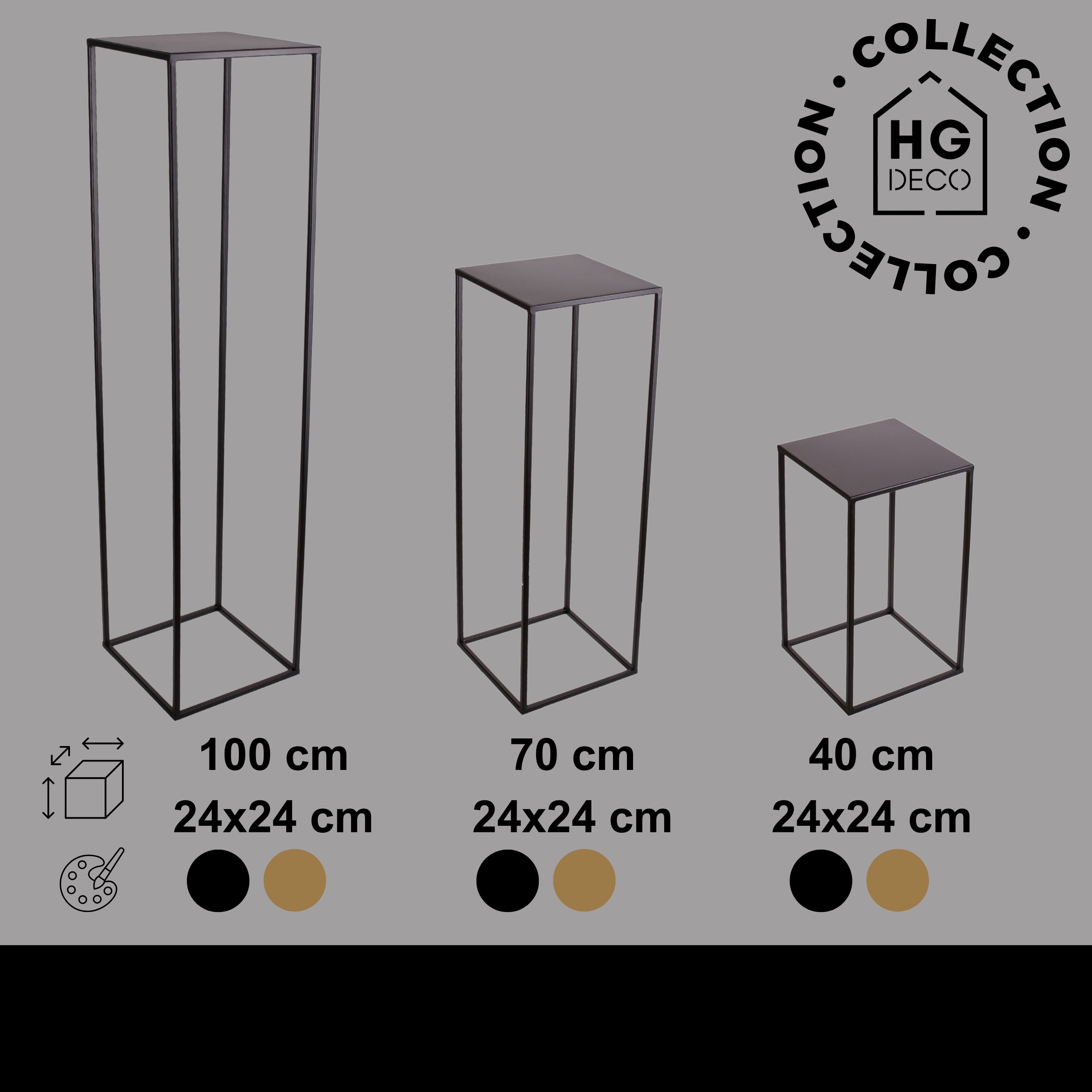 Metalowy kwietnik stojak na kwiatek TOWER 100 złoty nowoczesny HGDECO