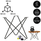 STAR coffee table frame 40 cm black HGDECO